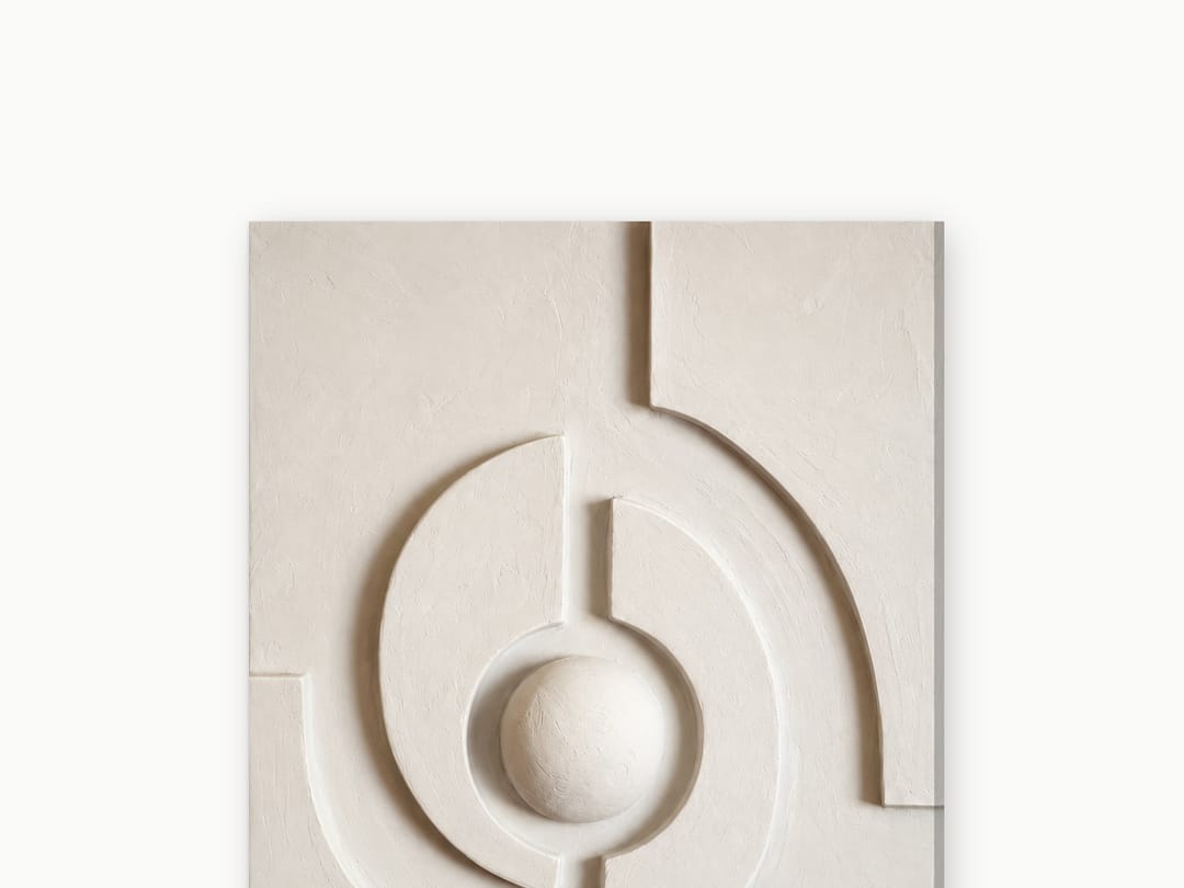 Ivory Orbit Relief canvas