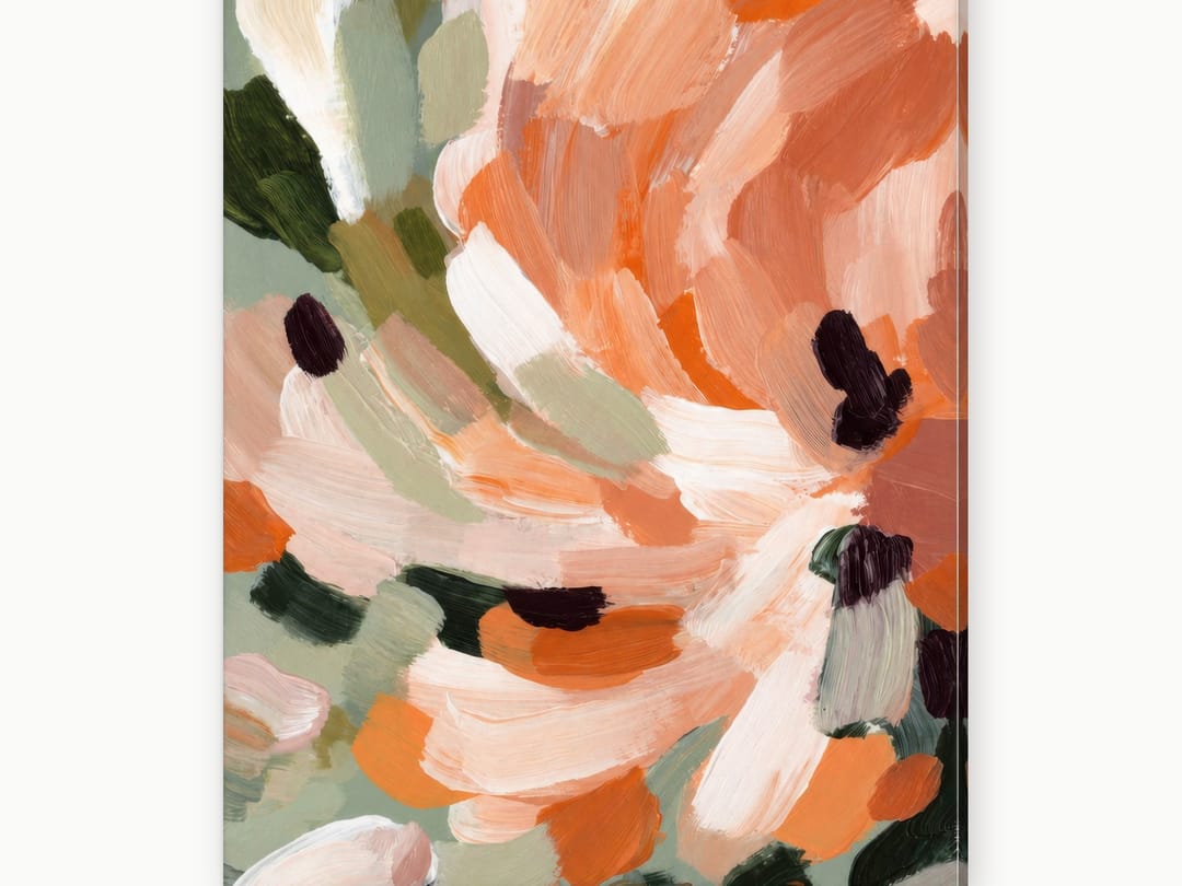 Tangerine Bloom Strokes canvas