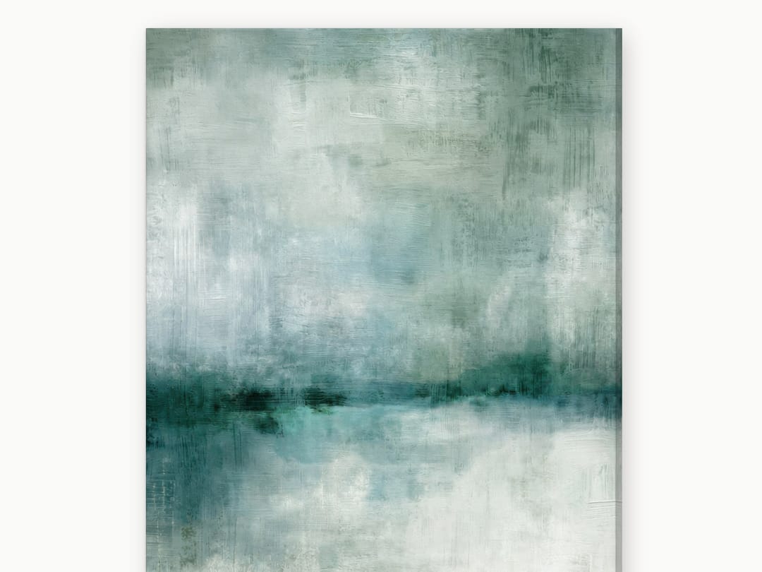 Teal Fog Shoreline canvas
