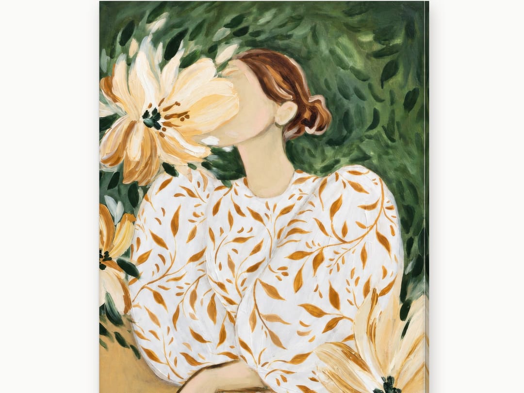 Blossom-Veiled Redhead canvas