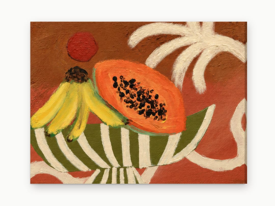 Papaya and Banana Bowl canvas