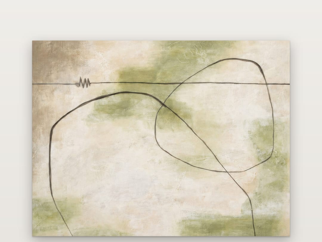 Charcoal Line on Sage poster