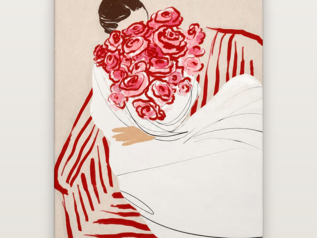 Striped Armchair Bouquet poster