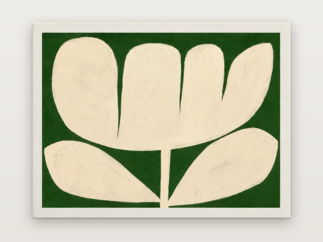 Cream Bloom, Forest Green poster