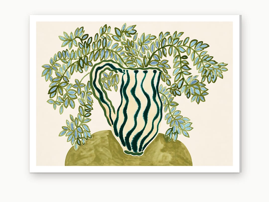 Wavy Jug Greenery canvas