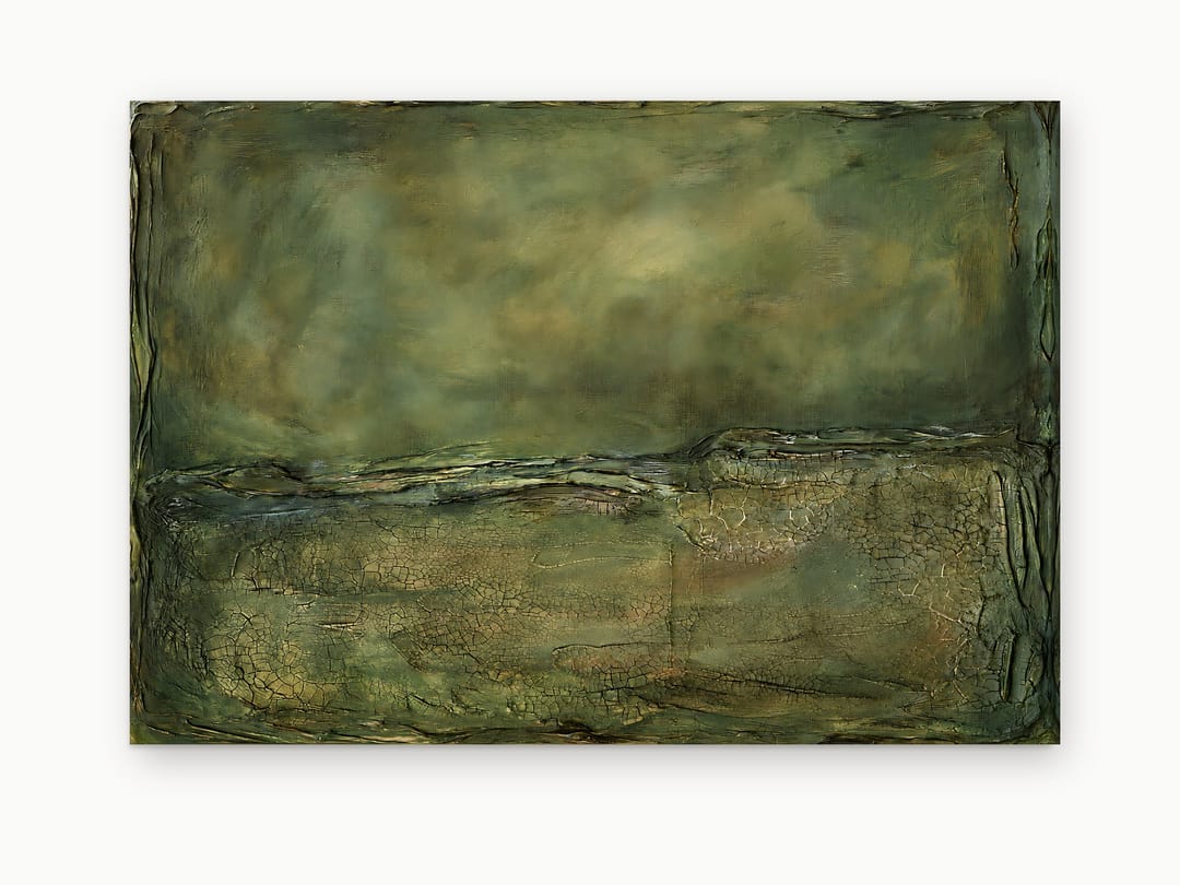 Olive Crackle Horizon canvas
