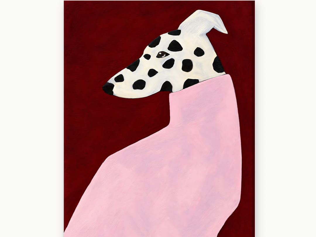 Spotted Hound in Pink canvas