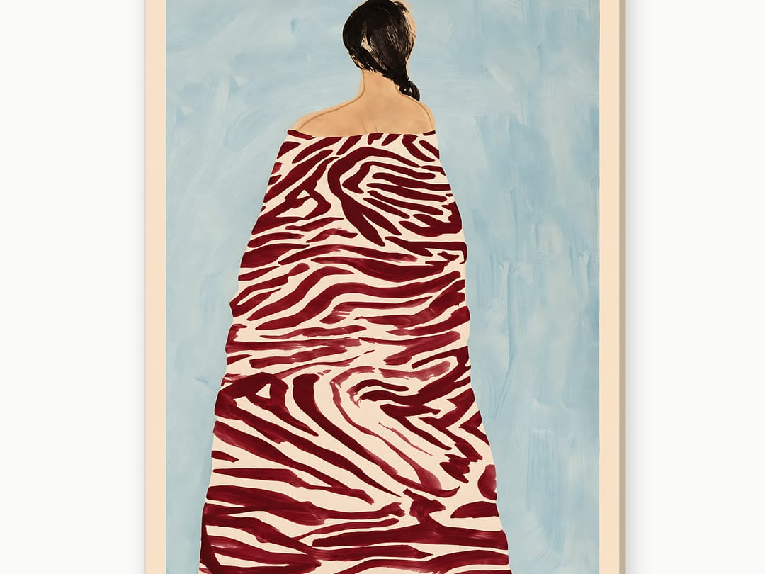 Wrapped in Oxblood Stripes canvas