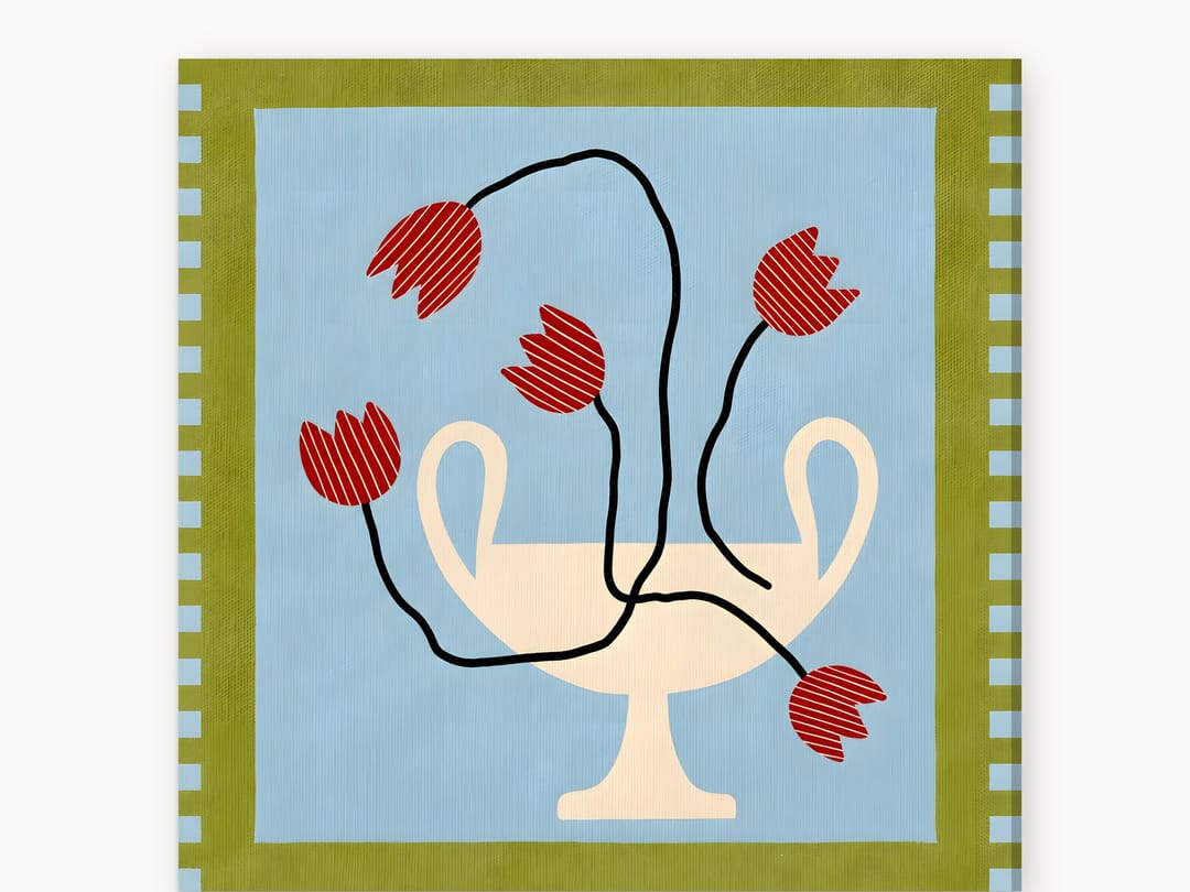 Red Tulip Urn canvas