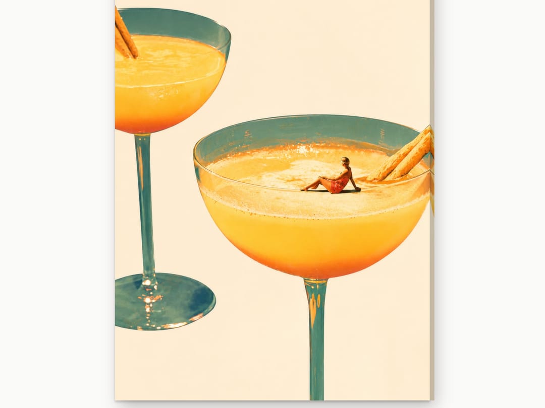 Sunbathing on a Cocktail canvas