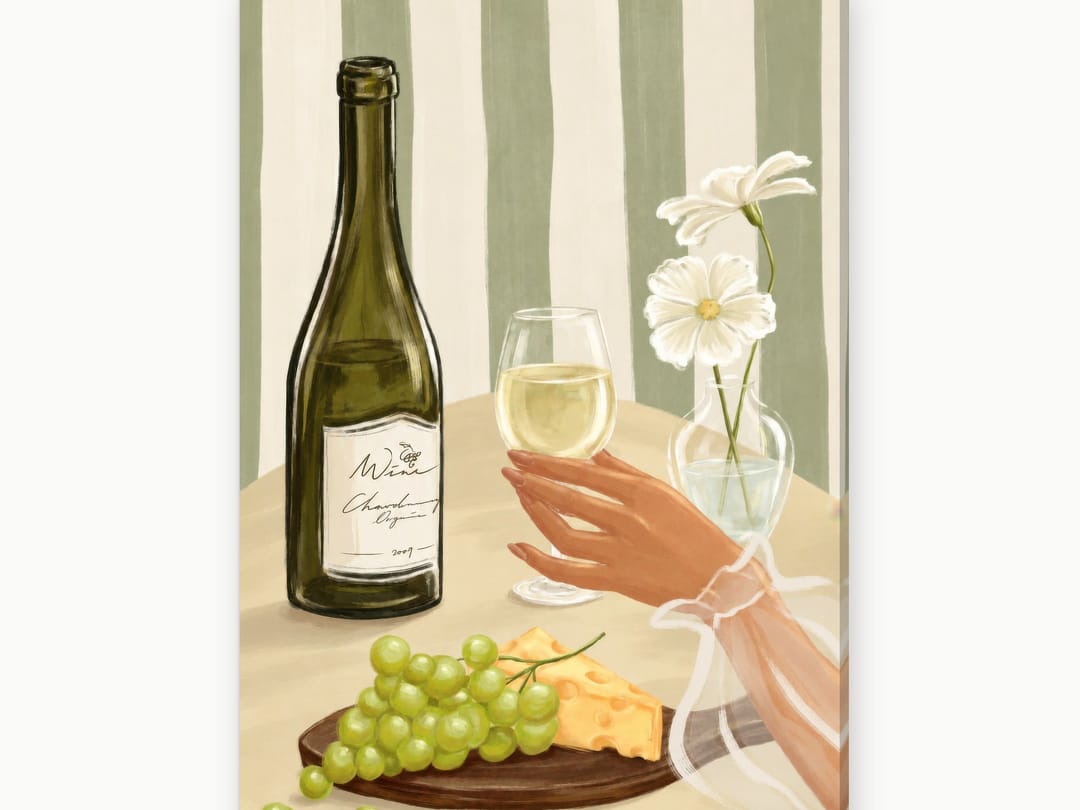 Chardonnay and Cosmos canvas