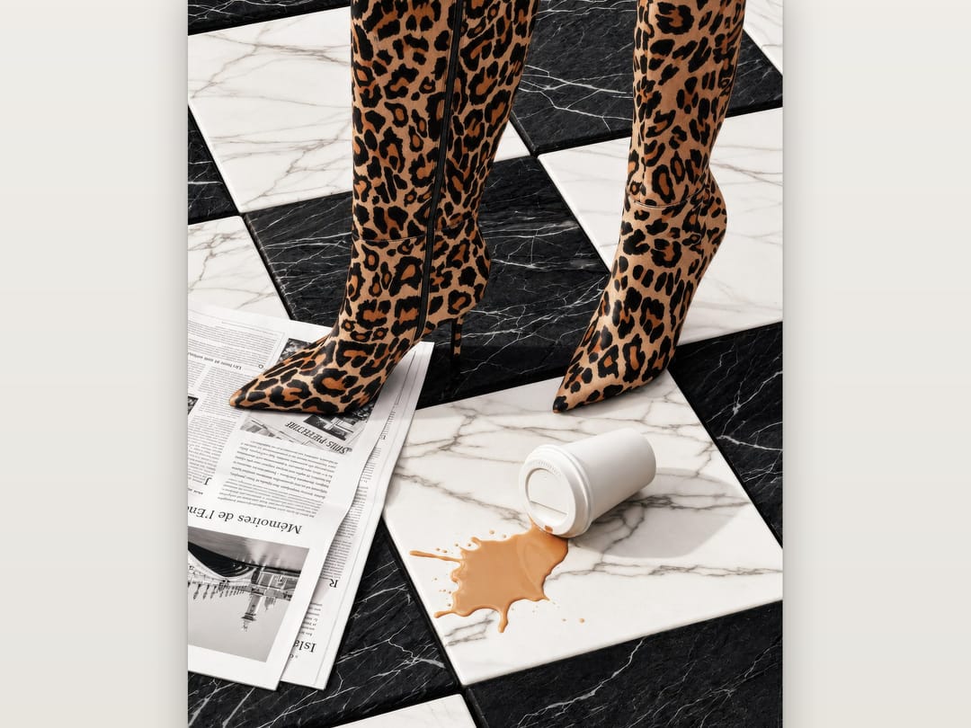 Leopard Boots, Spilt Latte poster