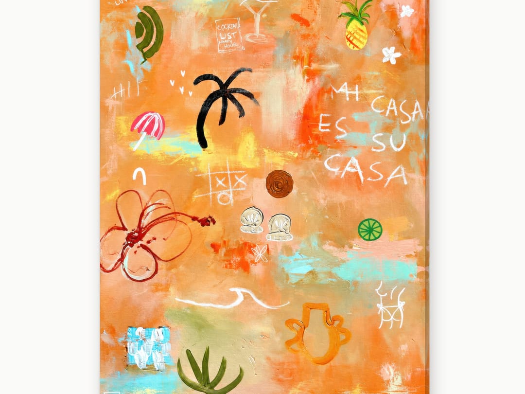 Happy Hour Doodles canvas