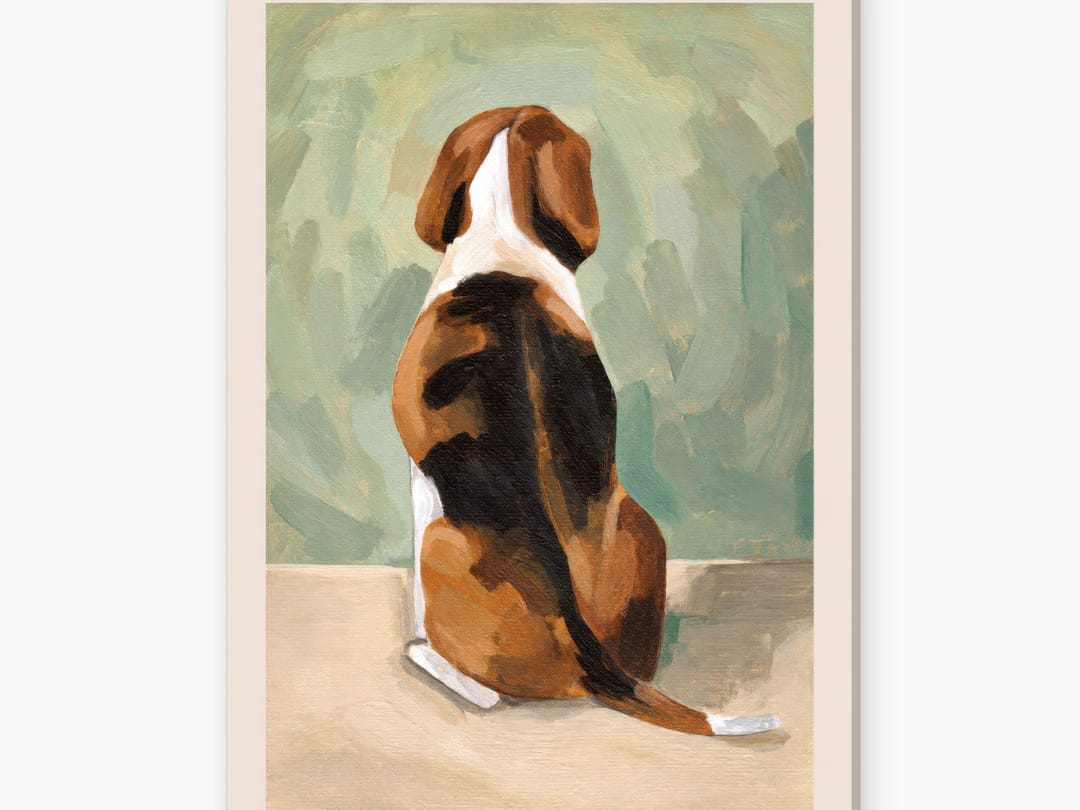Back-Turned Beagle canvas
