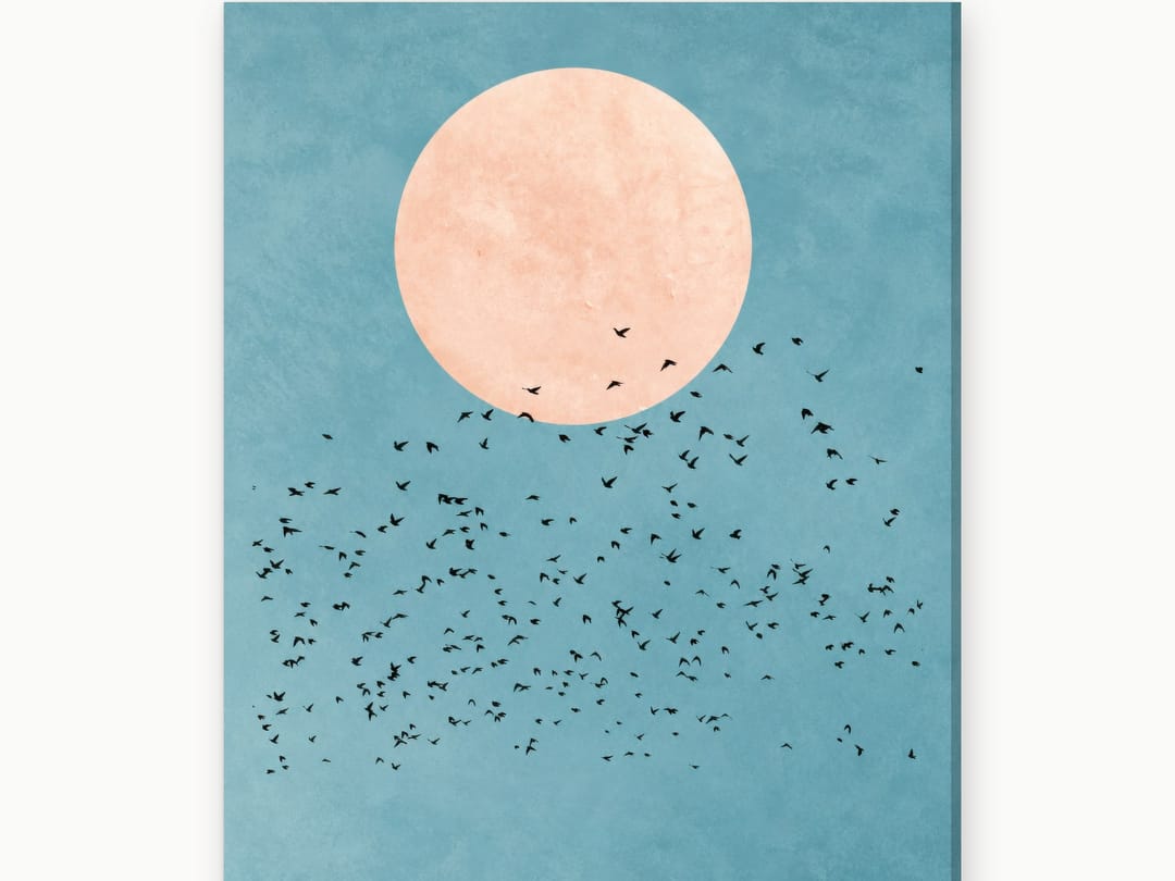 Peach Moon Murmuration canvas