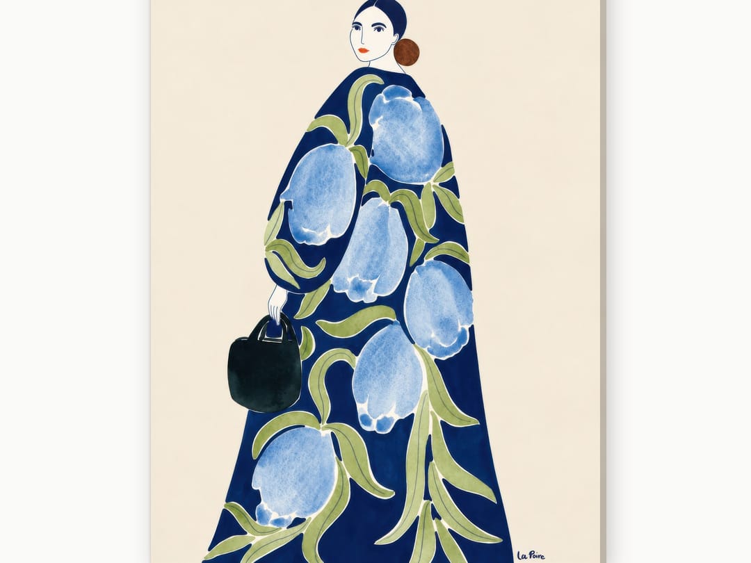 Coat of Blue Tulips canvas