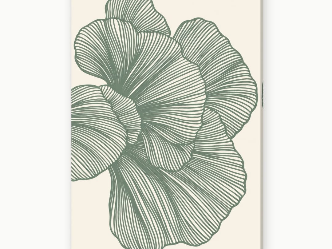 Fine-Line Sage Blossom canvas