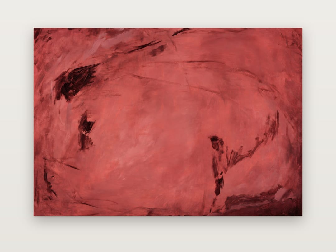 Coral and Oxblood Study poster