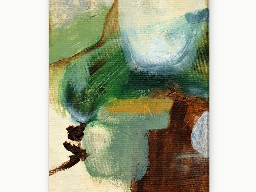 Pale Crescent on Moss canvas