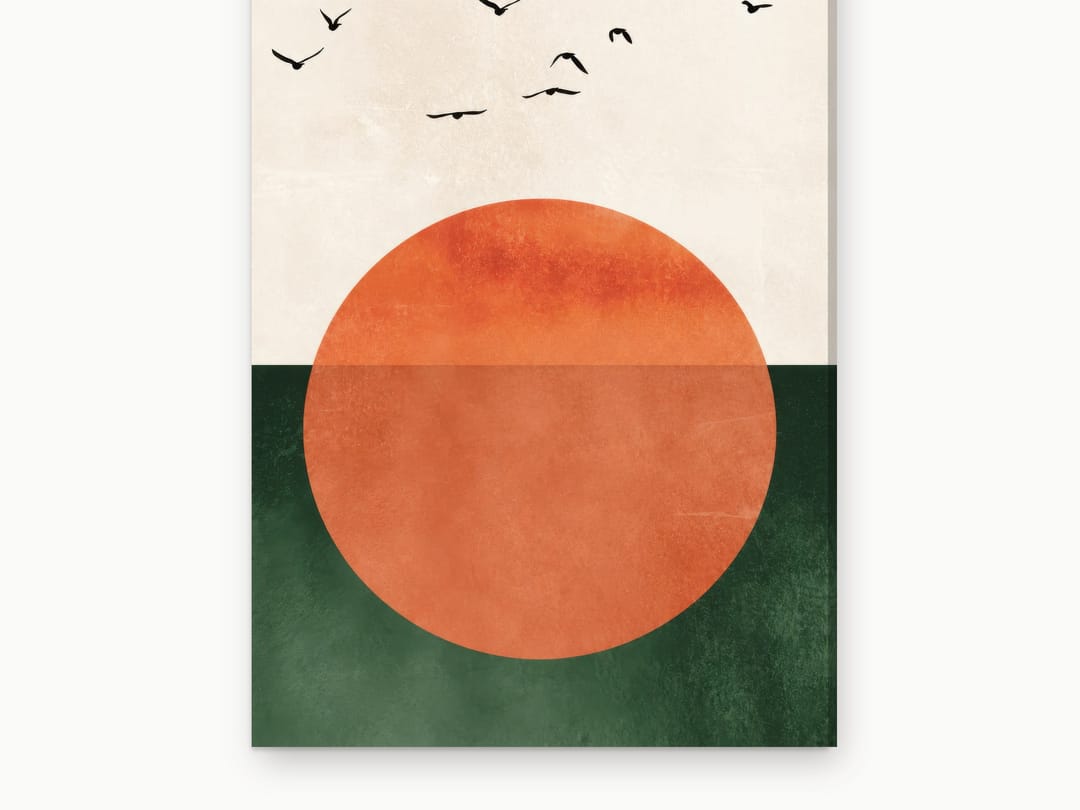Rust Sun, Green Tide canvas