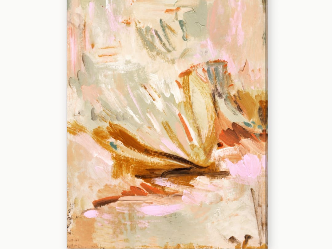Blush and Ochre Fan canvas