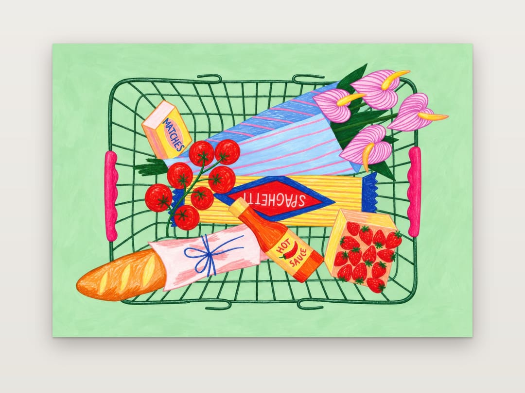 Spaghetti and Anthuriums poster