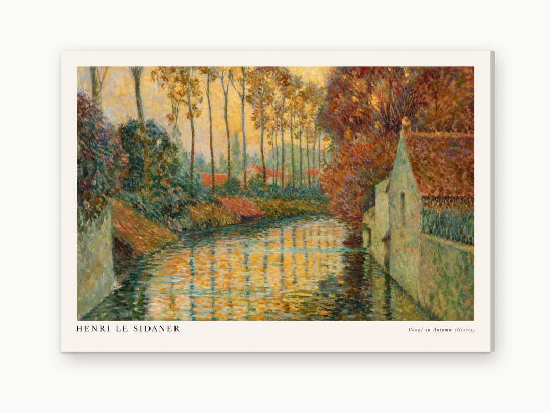 Canal of Golden Poplars canvas