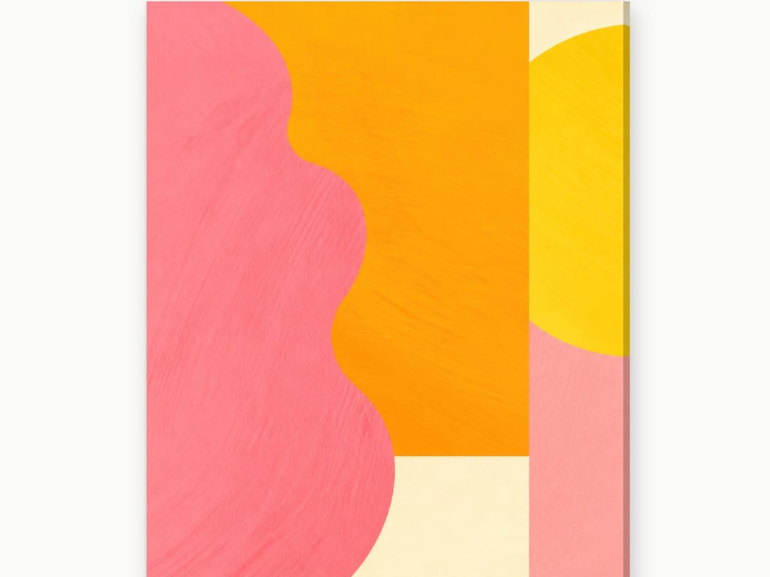 Flamingo and Mango Curves canvas