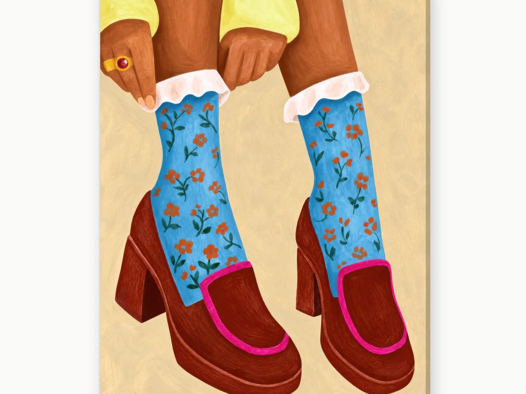 Ruffle Socks and Loafers canvas
