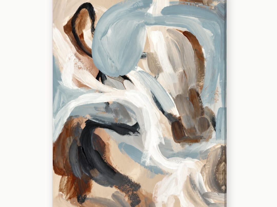Powder Blue Rust Tangle canvas
