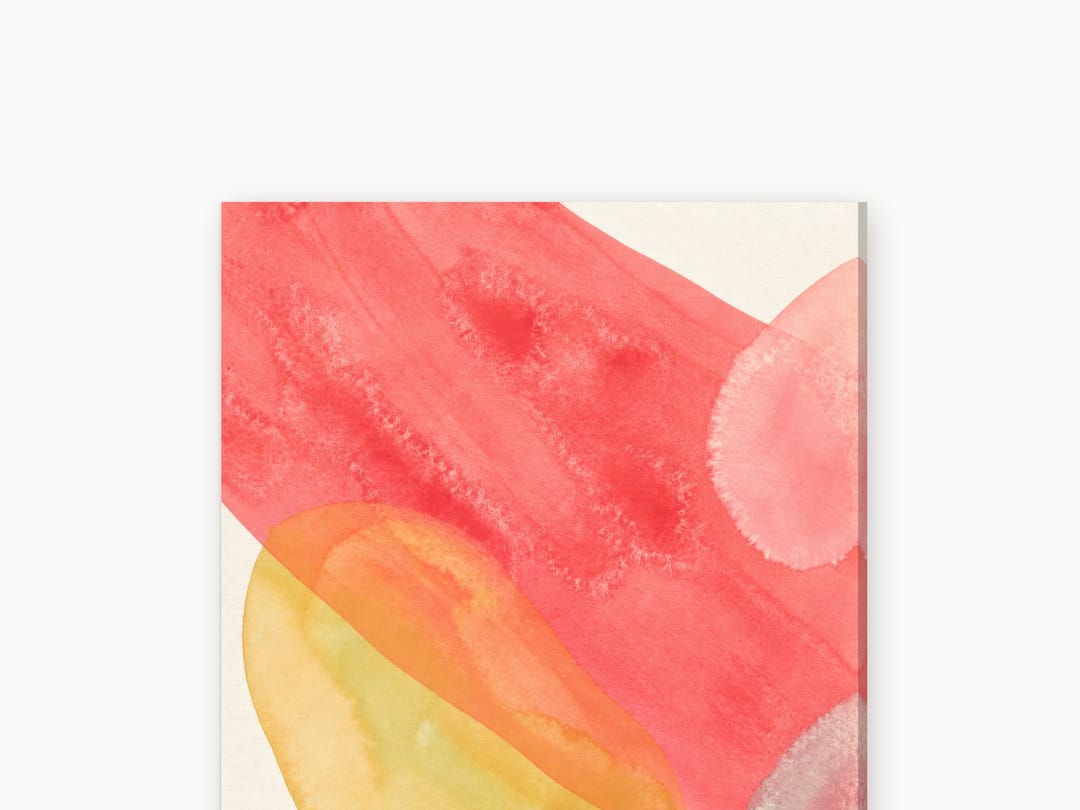 Coral Wash, Mustard Pebble canvas