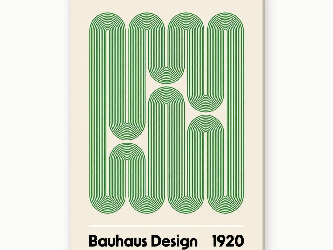 Emerald Meander Lines canvas