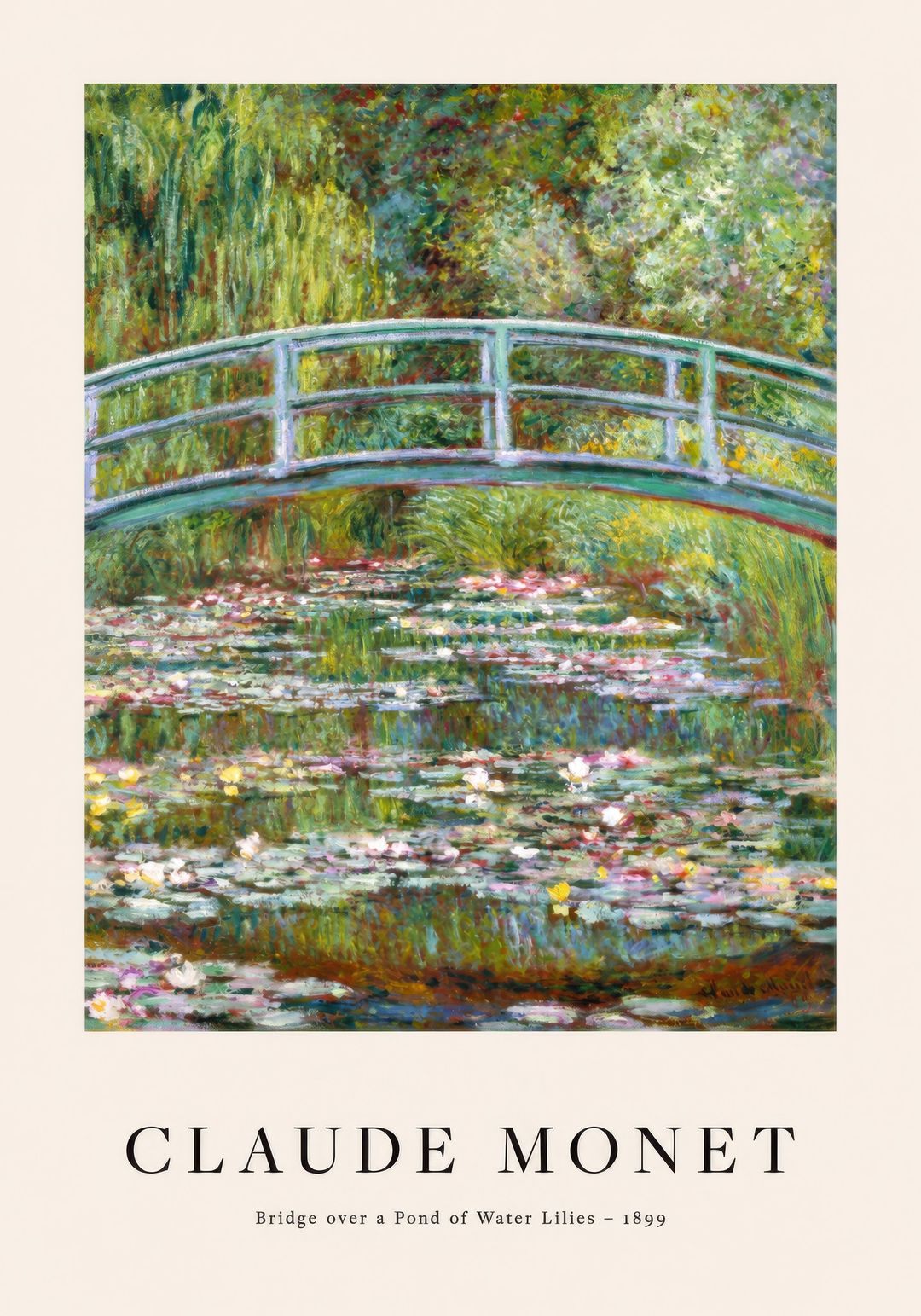 Green Footbridge Over Lilies