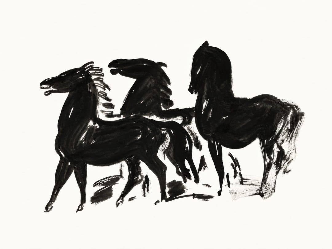 Three Ink Horses