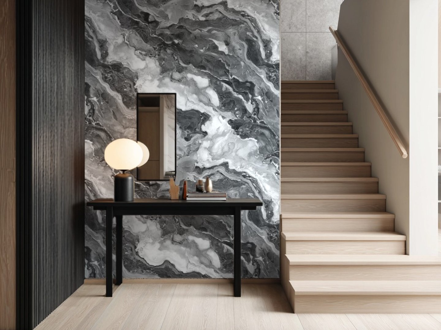Elegante smaragdgroene werveling wallpaper