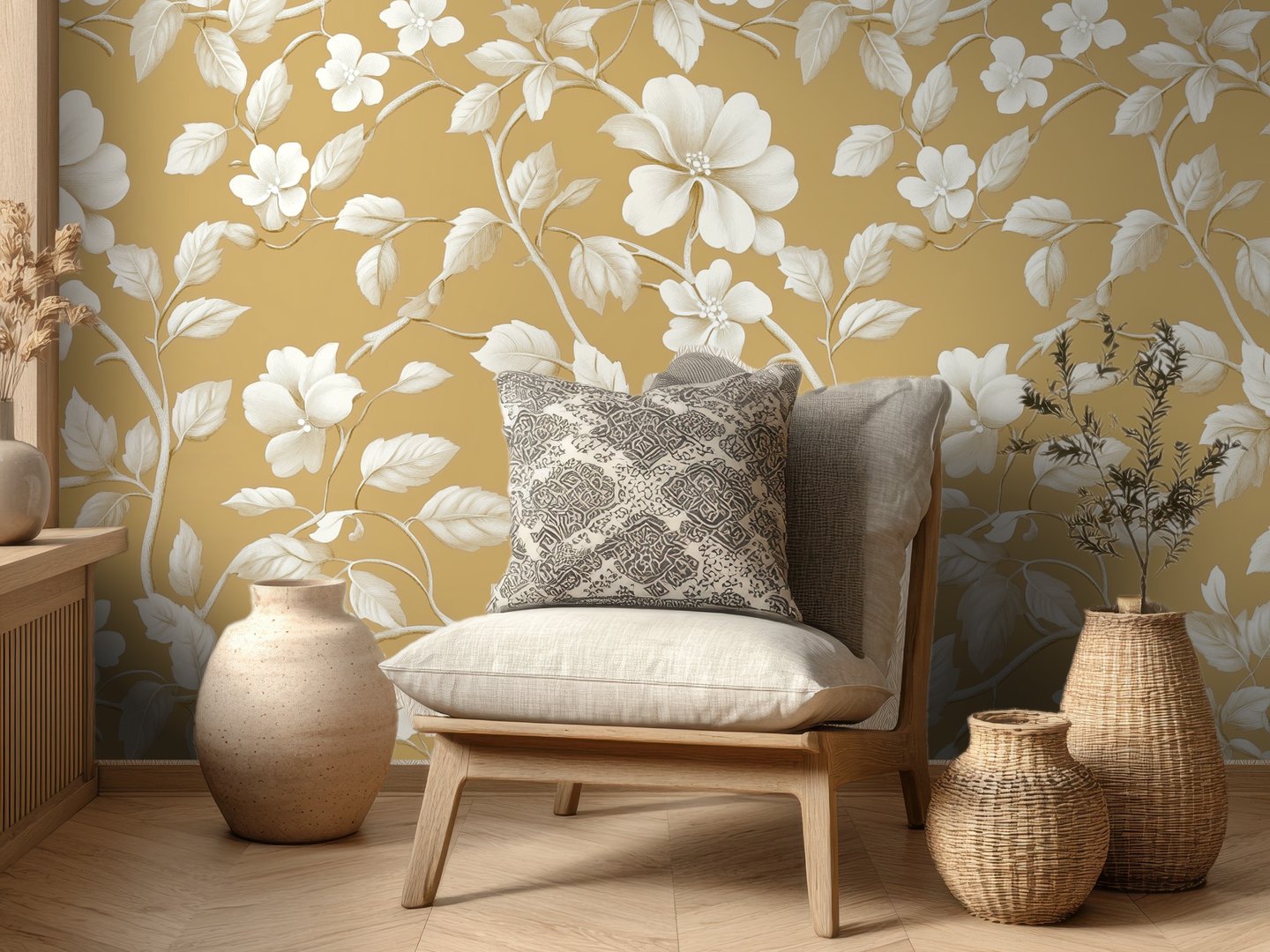 Linen Petals wallpaper