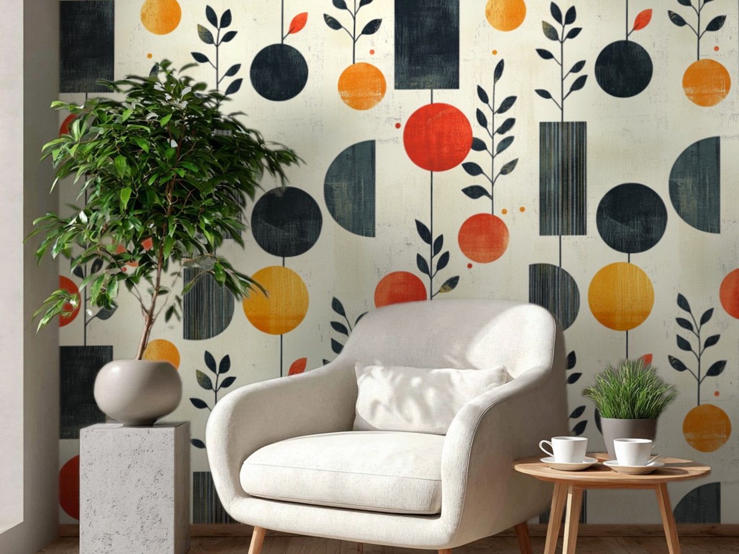 Geometric Garden - Amber wallpaper