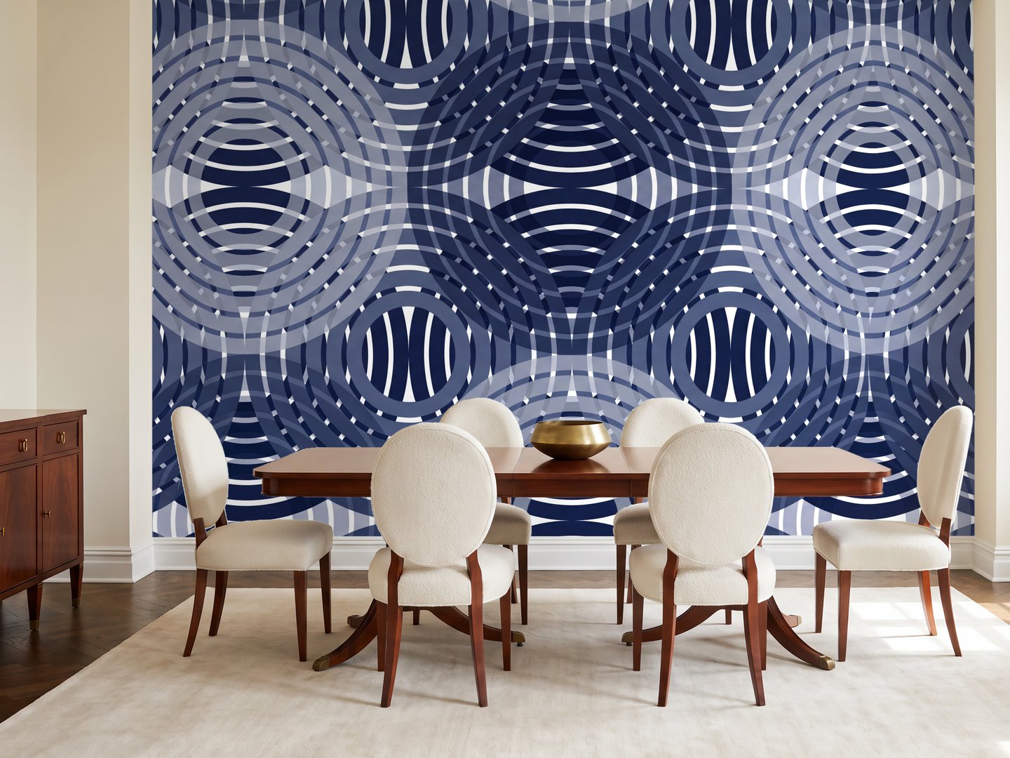Ondes indigo mural