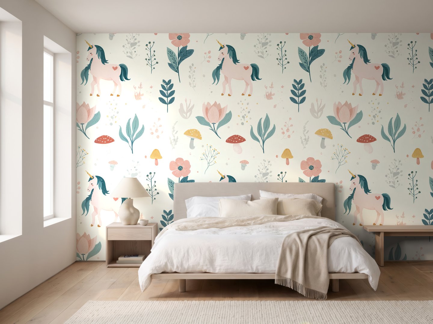 Scandi Flower Sprigs wallpaper