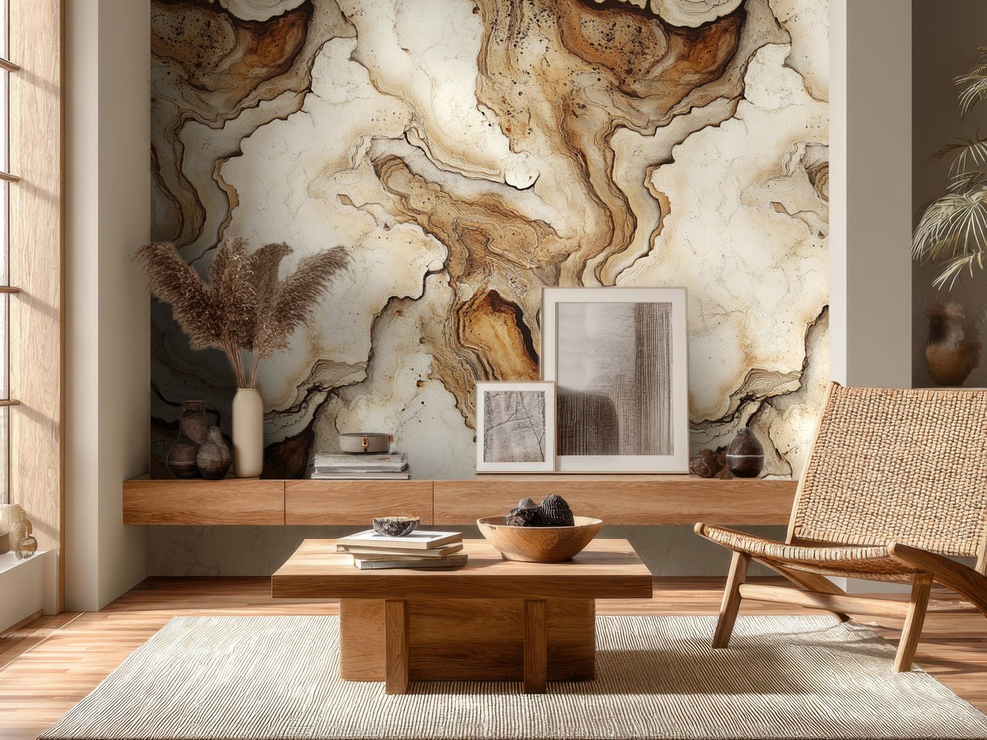 Travertine Layers wallpaper