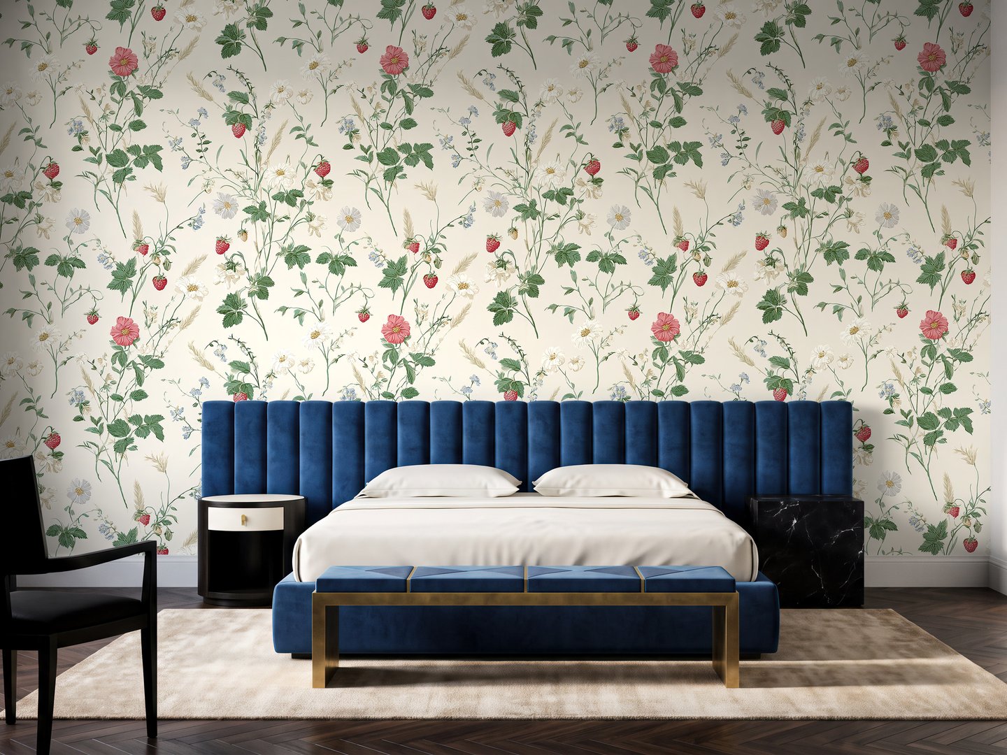 Rambling Rose Print wallpaper