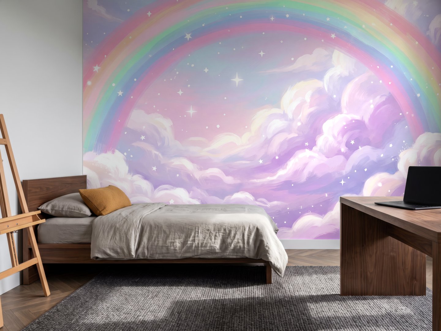 Bogen in Regenbogenfarben mural