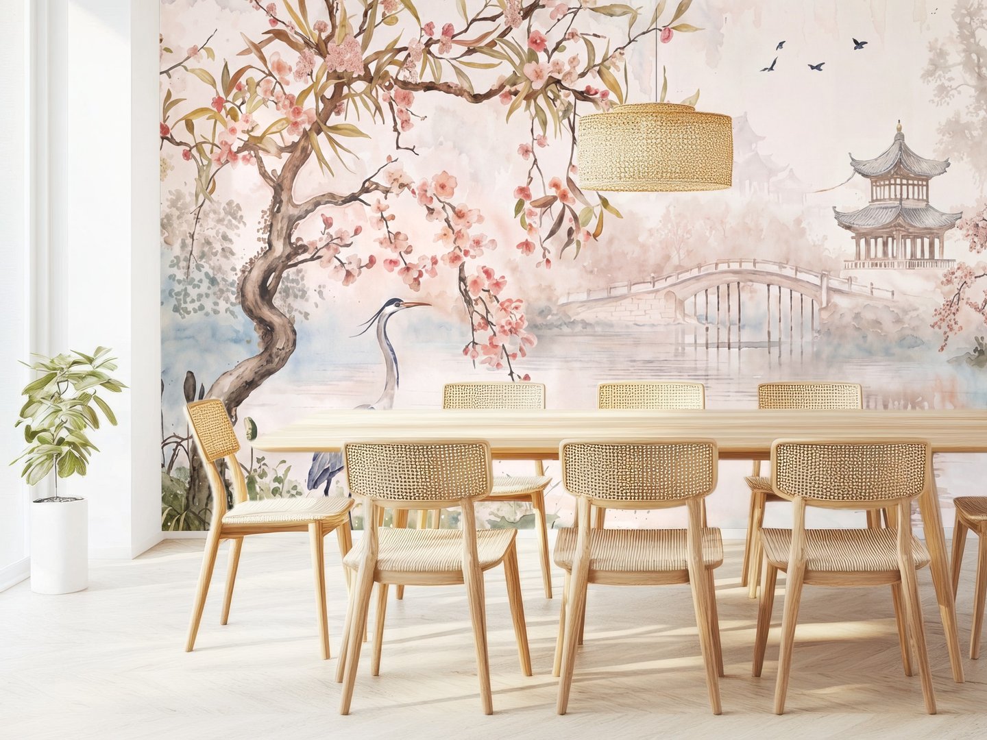 Blossom Pagoda Mist mural