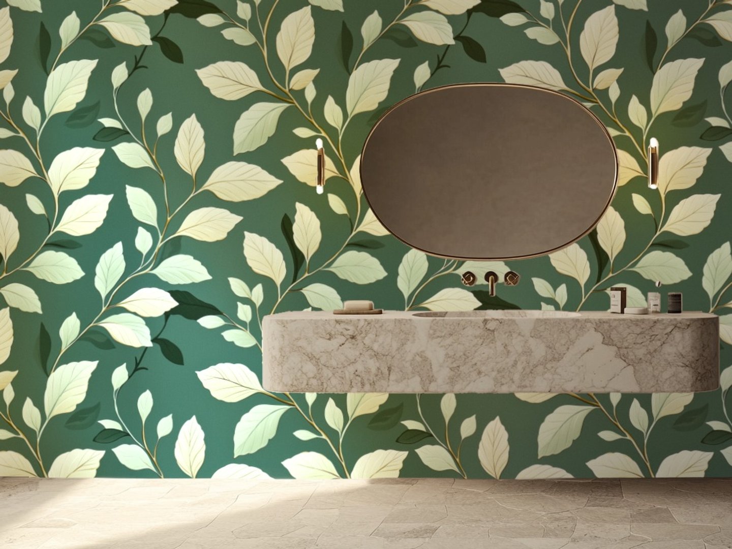 Groene ranken wallpaper