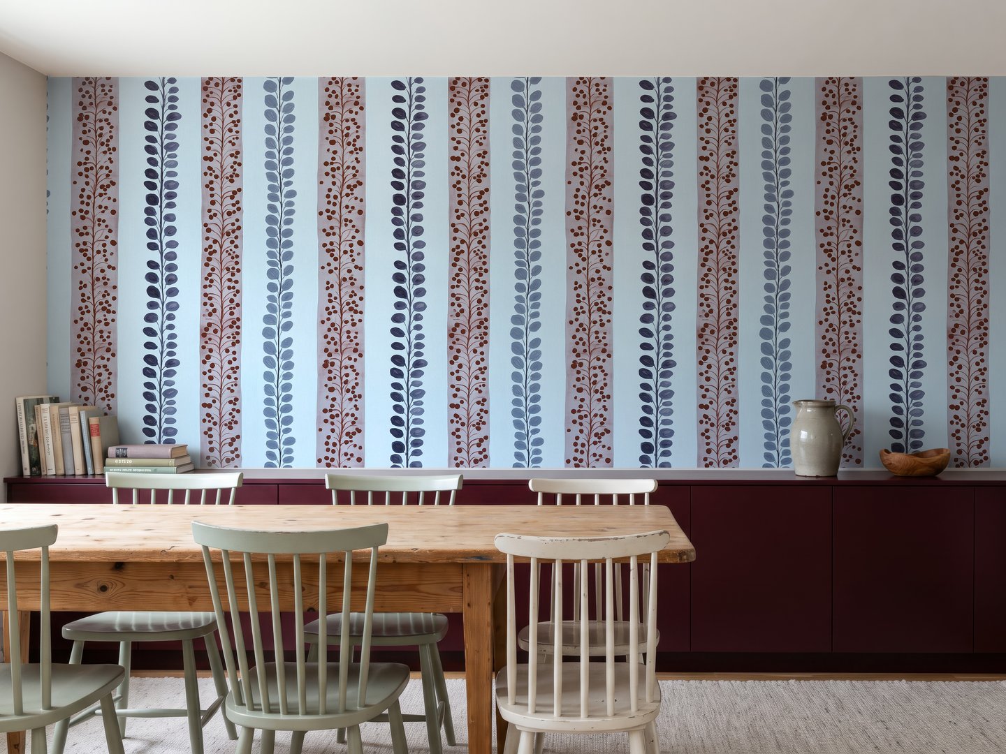 Denim Ticking Stripe wallpaper