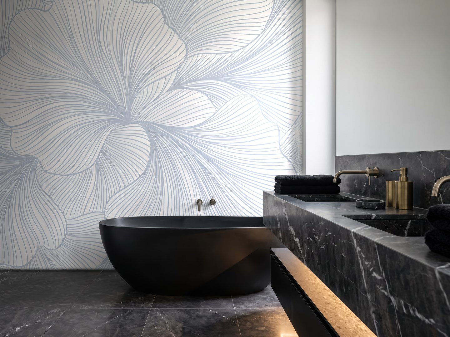 Pale Blue Blossom mural