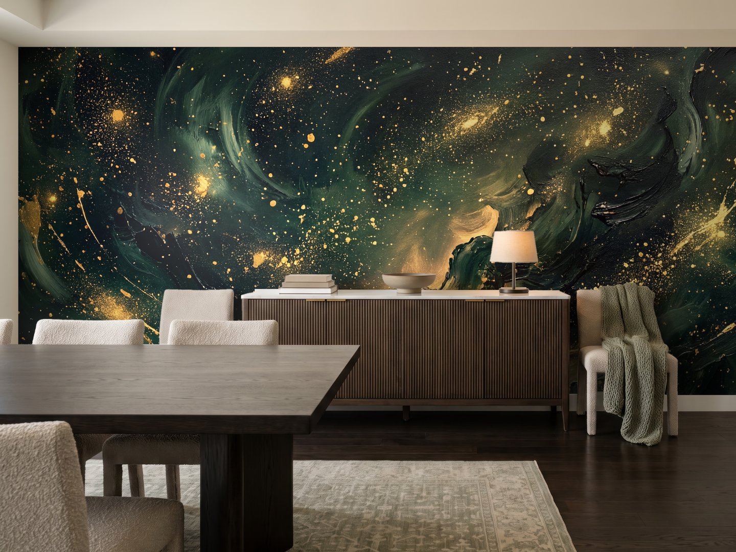 Smaragdgroene nevel mural