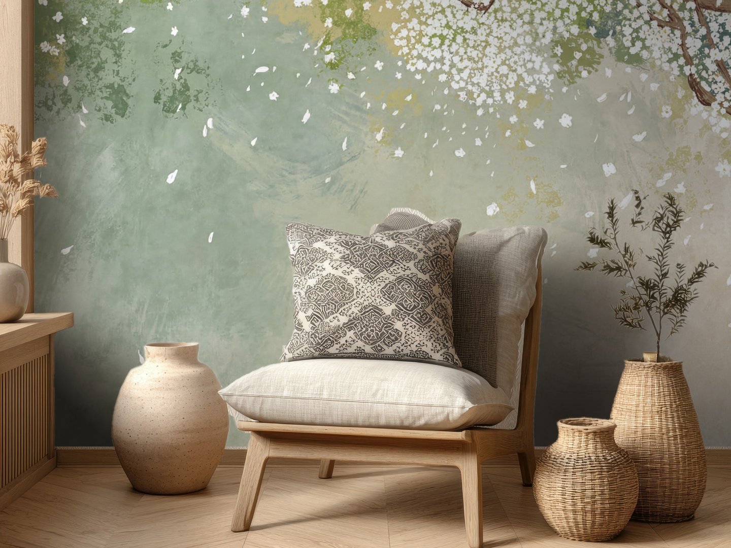 Sage Blossom Canopy mural