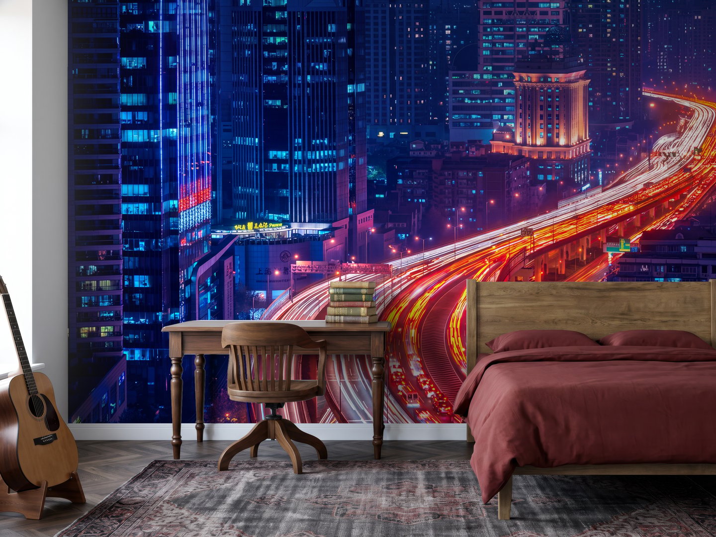 Neon Flow photo wallpaper