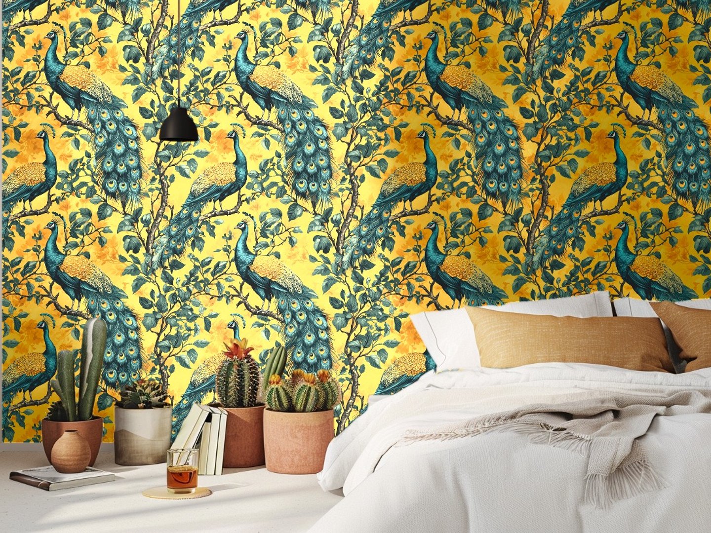 Peacock Garden Gold wallpaper
